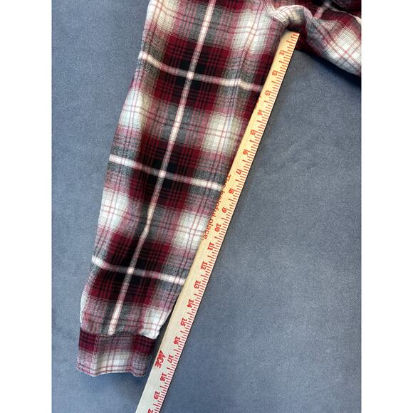 Eddie Bauer Mauve & Black Flannel Shirt Women’s Size Large - Picture 8 of 9